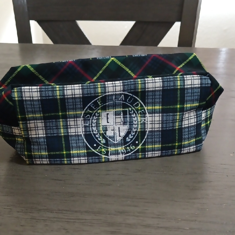 Estee Lauder Plaid Men's Accessory Bag - Multicolor